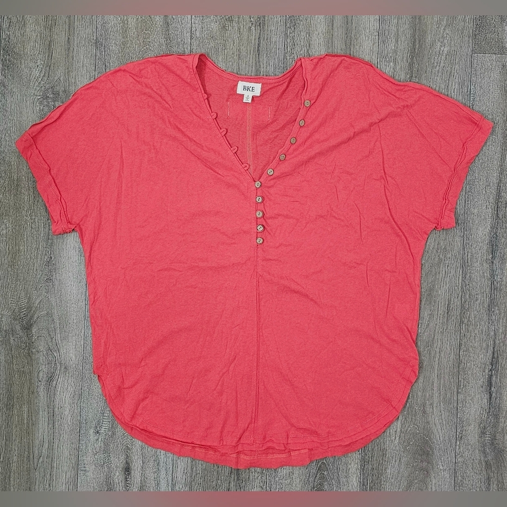 BKE Raw Edge V-neck Henley-Size Small - Picture 5 of 7